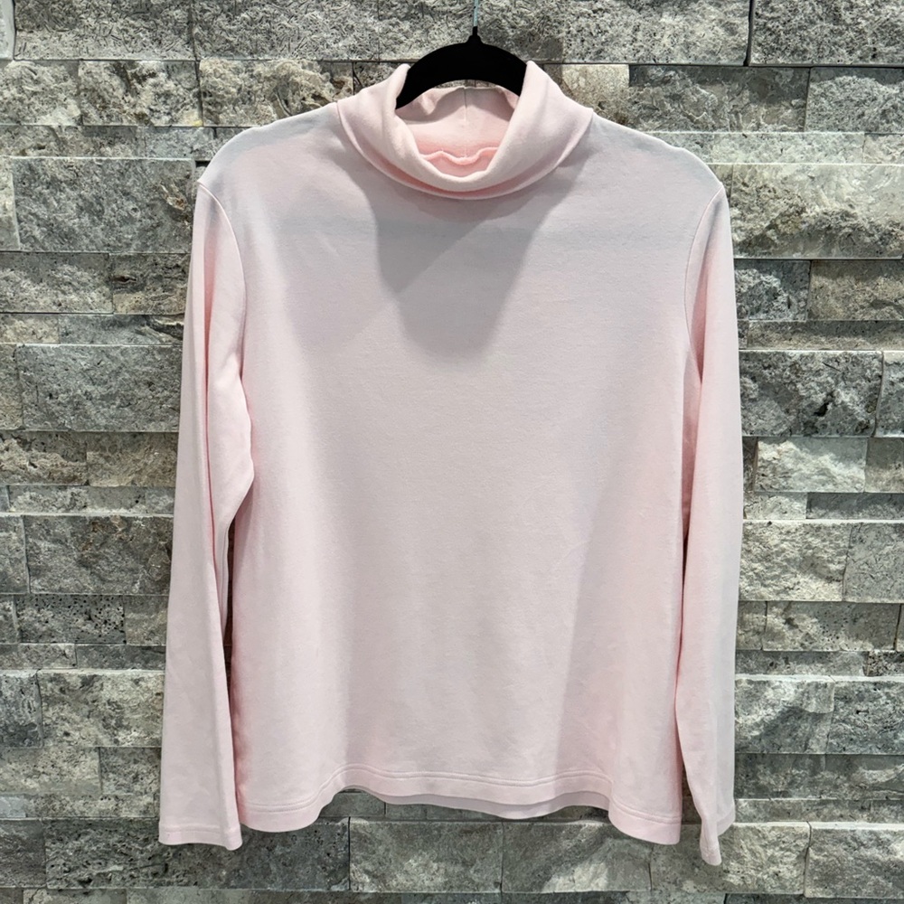 100%‎ cotton Croft & Barrow Soft Pink Turtleneck size L